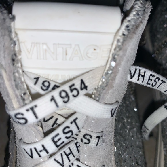 Vintage Havana Edith hi top silver glitter sneakers women’s shoes size 8 - Picture 5 of 13